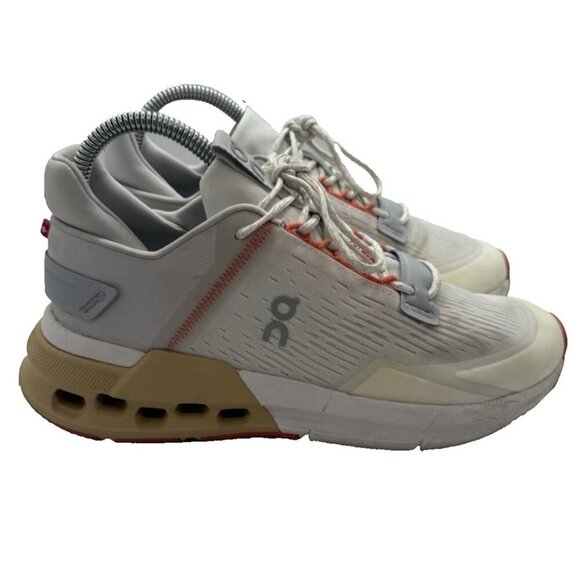 On Womens Cloudnova Flux Running Style Sneakers White Gray 3WD10382269 Size 6.5 - Picture 1 of 9